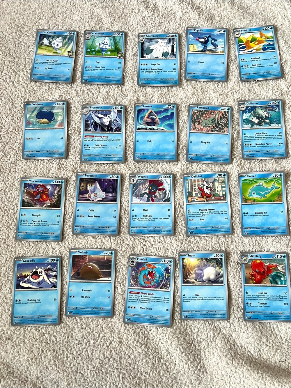 Pokemon Bulk Water Common TCG 20 Cards